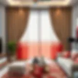 Elegant Galatasaray themed curtain in living room setting