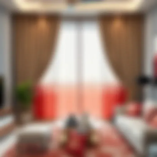 Elegant Galatasaray themed curtain in living room setting