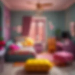 A beautifully decorated teenage girl's room with vibrant colors and stylish furniture