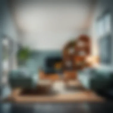 Practical and functional furniture arrangement in a youthful space