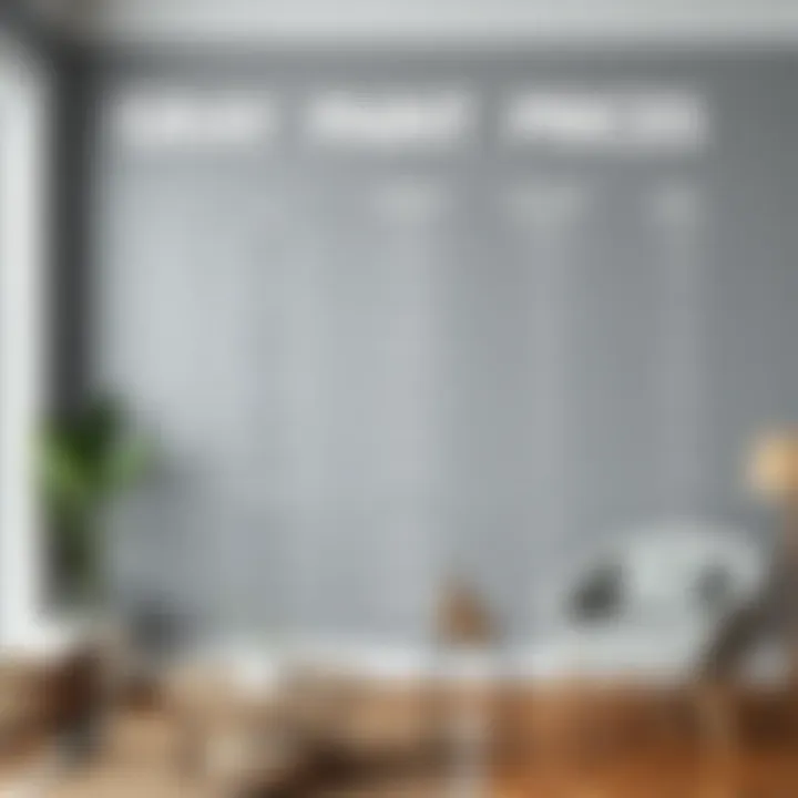 Comparison chart of gray paint prices from different brands