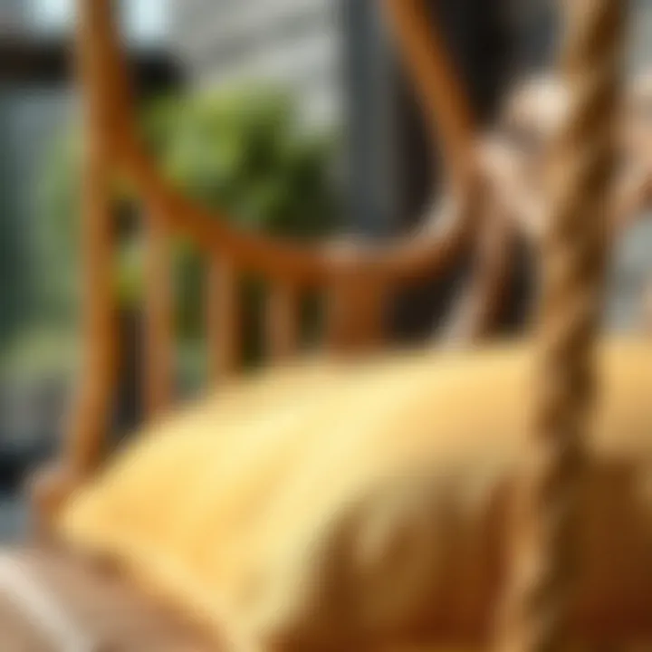 Close-up of a high-quality swing cushion showcasing texture and design