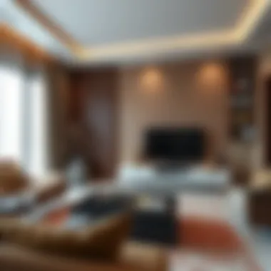 Stylish living room featuring a slim TV unit that enhances space.