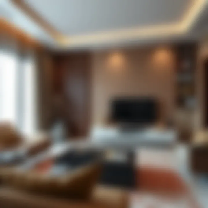 Stylish living room featuring a slim TV unit that enhances space.