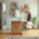 Stylish ironing board with cabinet design showcasing its dual functionality