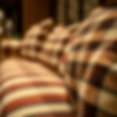 Quality Fabric of the Checkered Sofa Close-up of fabric quality used in checkered sofa