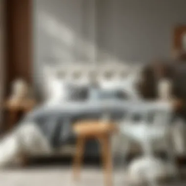 A cozy bedroom setting with well-arranged bedding