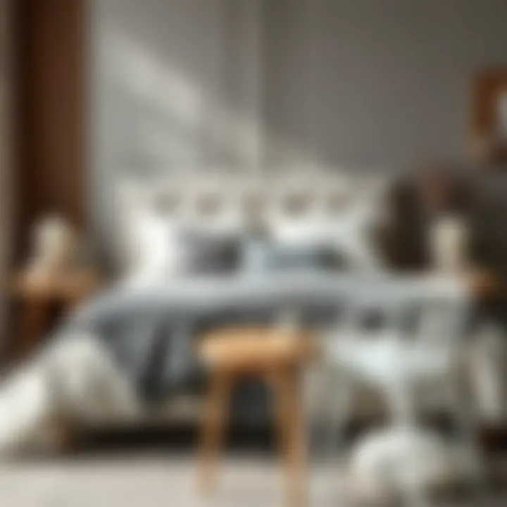 A cozy bedroom setting with well-arranged bedding