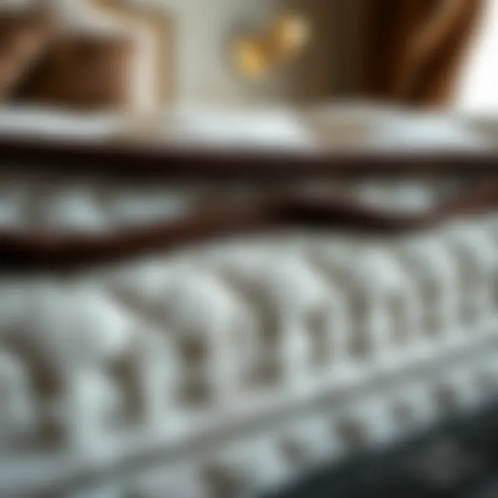Close-up of a luxury mattress showcasing its texture