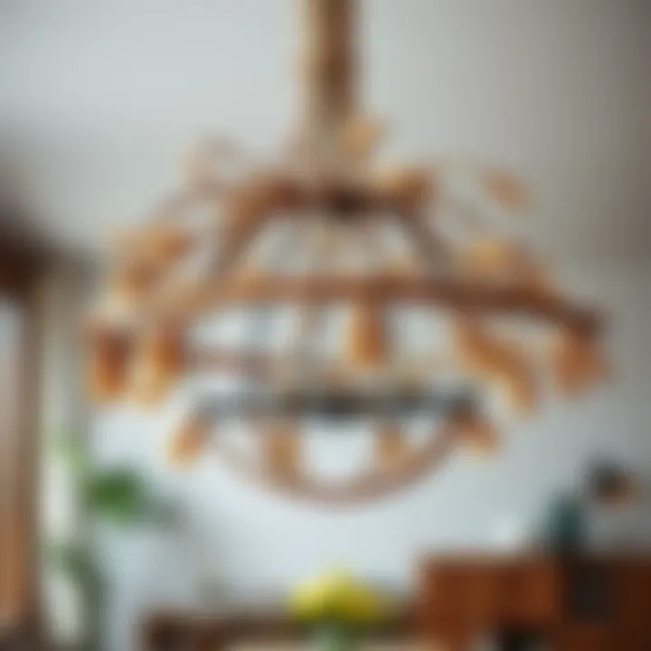 Rustic chandelier made from natural materials