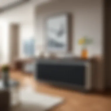 Elegant radiator cover cabinet enhancing living room decor