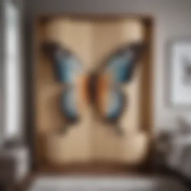 Stylish butterfly wardrobe in a contemporary bedroom setting