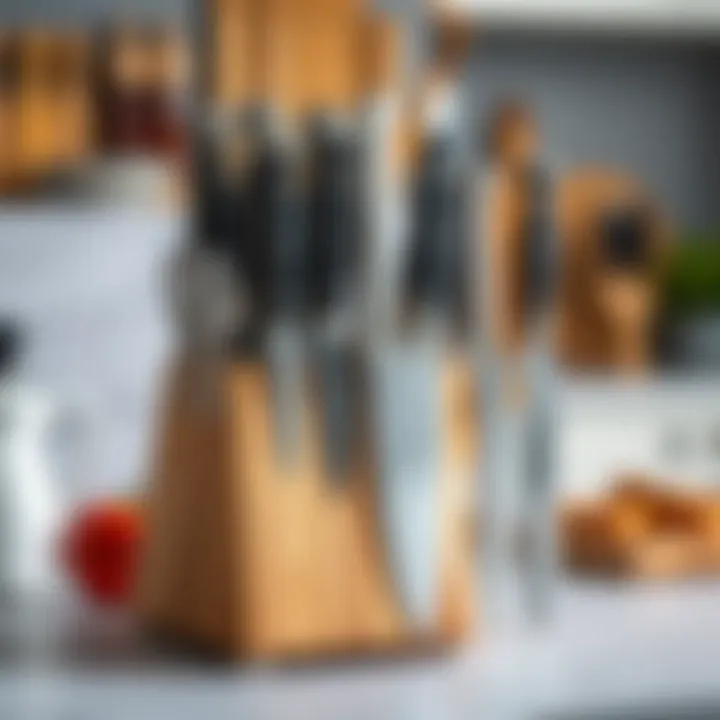Efficient Knife Organization A well-organized knife block showcasing various knives