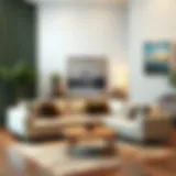 Modern L sofa in a stylish living room