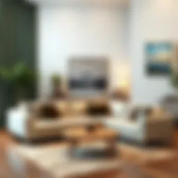 Modern L sofa in a stylish living room