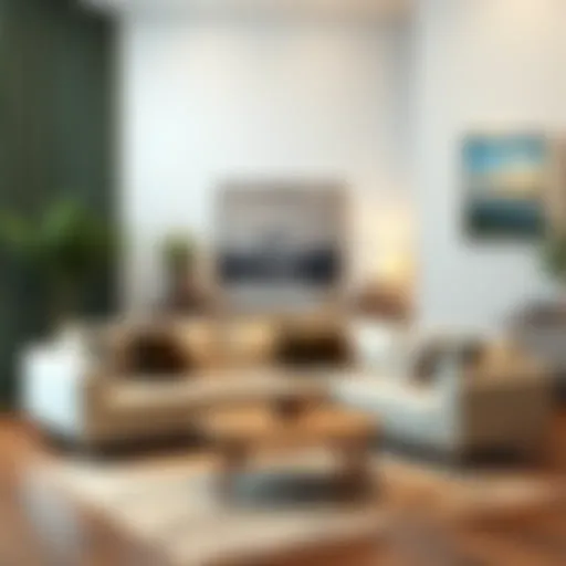 Modern L sofa in a stylish living room