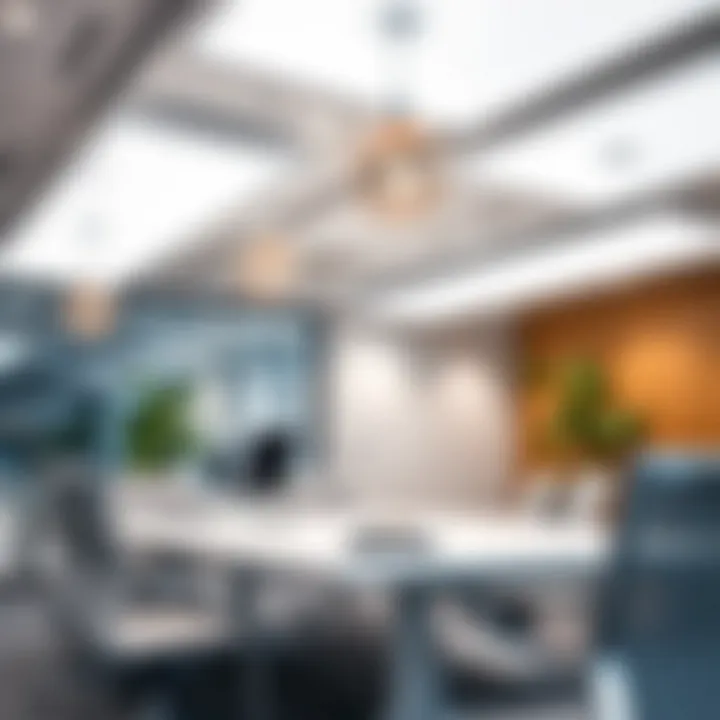 Sleek LED panel lighting in a modern office setting