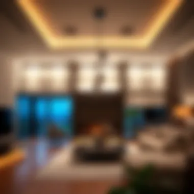 Elegant LED panels illuminating a contemporary living room