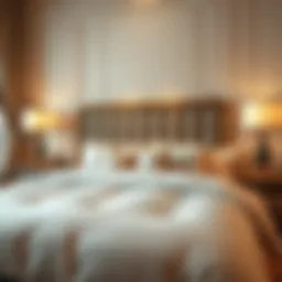 Luxurious double bed with elegant duvet cover