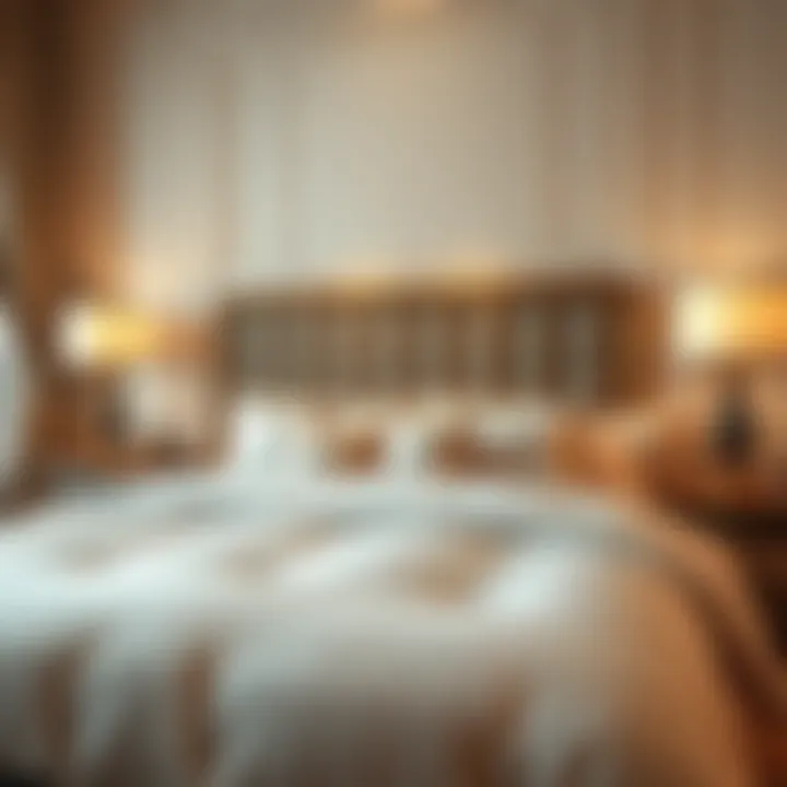 Luxurious double bed with elegant duvet cover