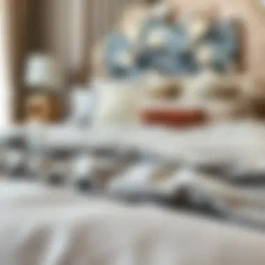 Luxurious fabric textures of a double duvet cover