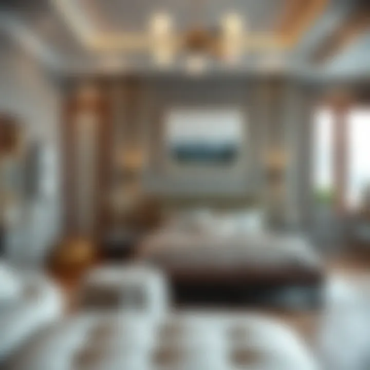 Chic bedroom with luxury furnishings