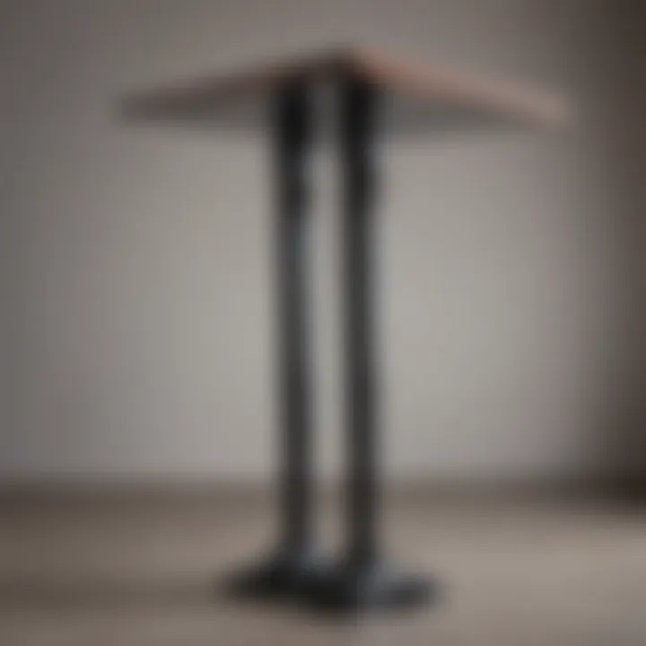 Artistic display of different 70 cm table leg styles