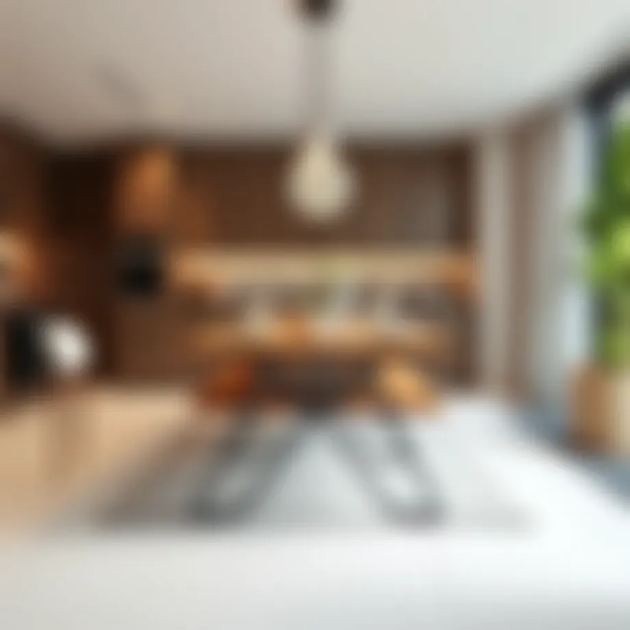 Stylish metal leg kitchen table set in a modern dining area