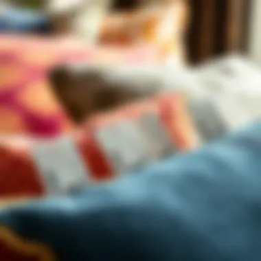 Price tags on different cushion covers