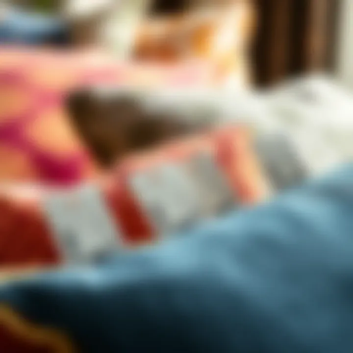 Price tags on different cushion covers