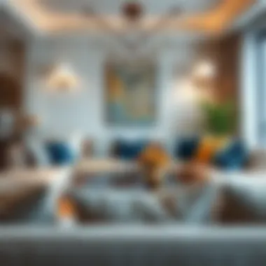 Stylish living room featuring cushions with covers