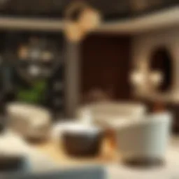 Elegant modern salon decor featuring unique accessories