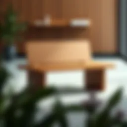 Contemporary wooden bench design showcasing sleek lines