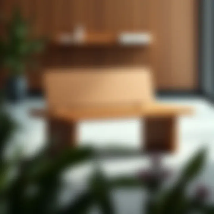 Contemporary wooden bench design showcasing sleek lines