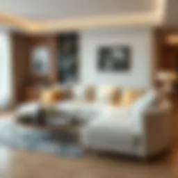 Elegant modular sofa design in a contemporary living room setting