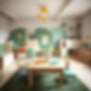 Functional and interactive play areas in a nursery