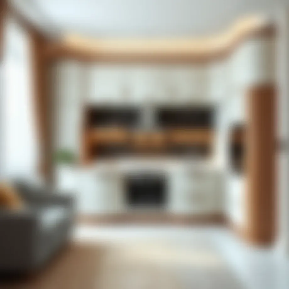 Elegant oval kitchen cabinet design in a modern setting