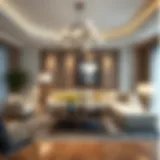 Elegant living room with pano fon perdeler