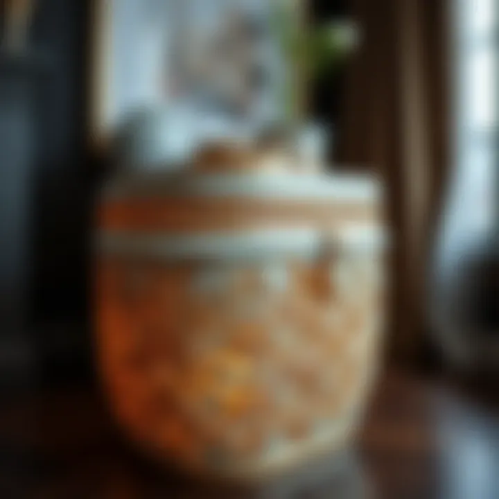 Close-up of a rendeli storage container showcasing its details