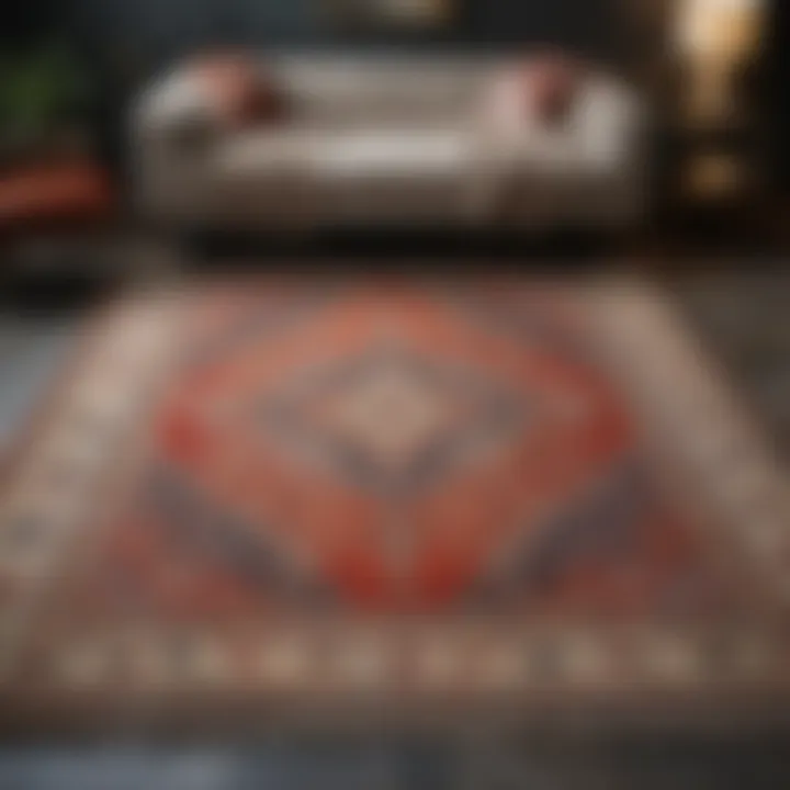 Rug placement illustrating spatial harmony