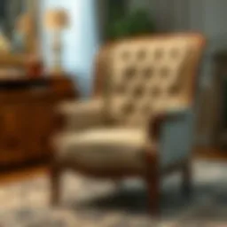 Elegant chair upholstery showcasing high-quality fabric