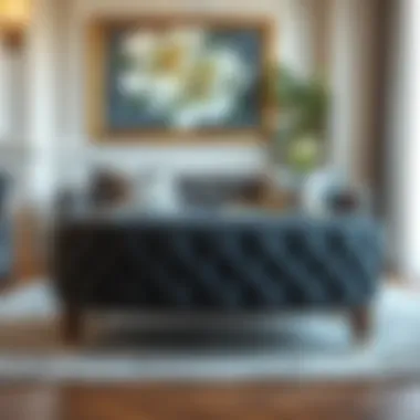 Elegant decorative ottoman complementing interior design