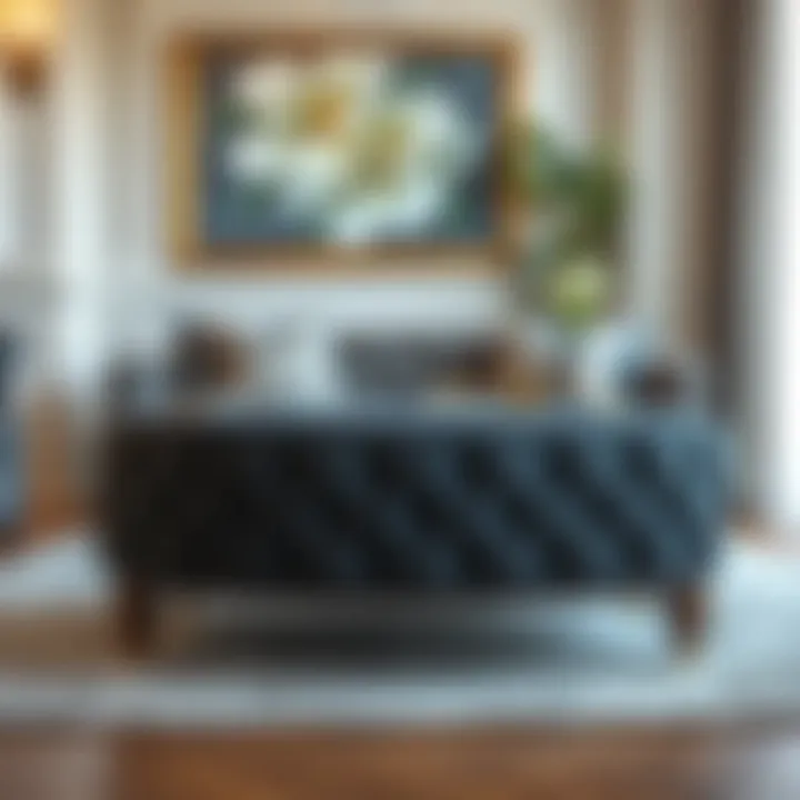 Elegant decorative ottoman complementing interior design