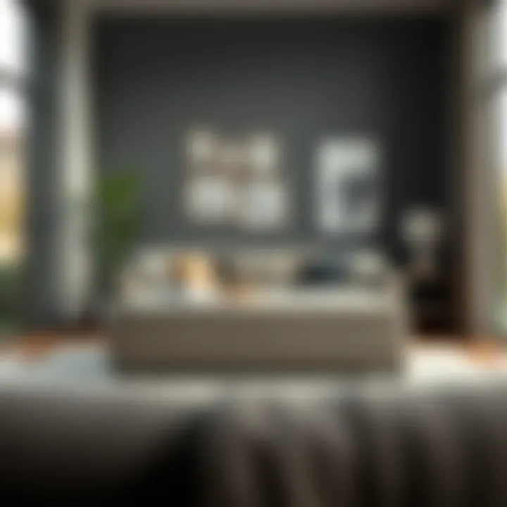 Versatile storage ottoman in contemporary space