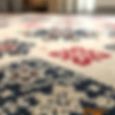 A close-up of intricate patterns on a Scandinavian rug