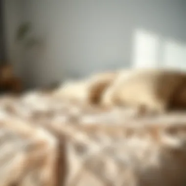 Beautifully arranged double blanket in a serene bedroom setting