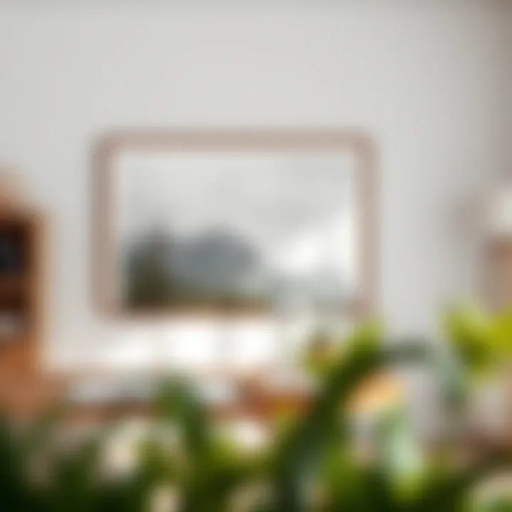 A serene home office adorned with framed landscape art for inspiration