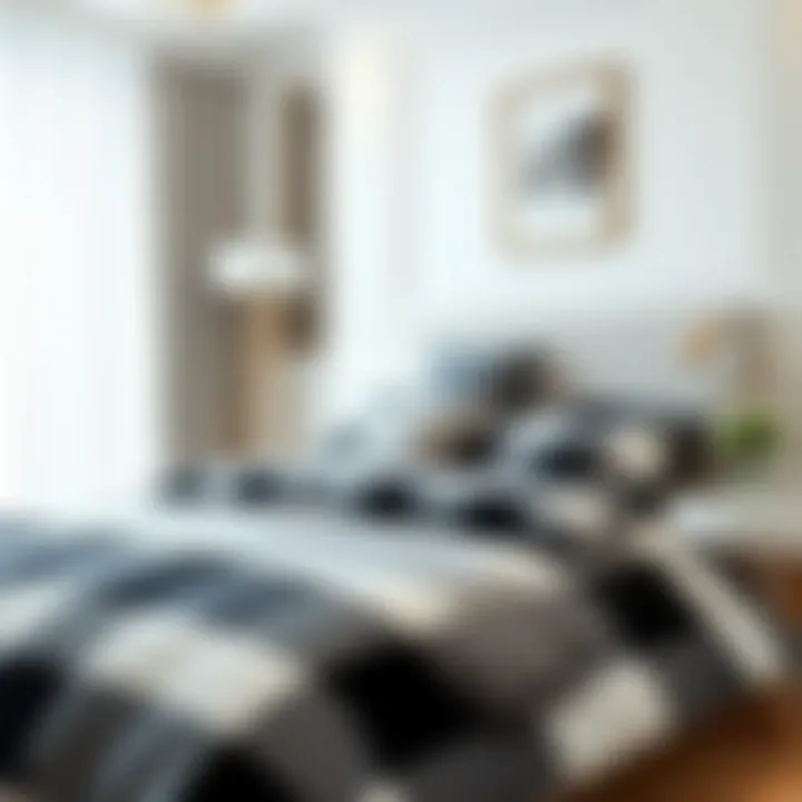 Black and White Checkered Bedding in Modern Decor Elegant black and white checkered bedding set enhancing modern bedroom aesthetics