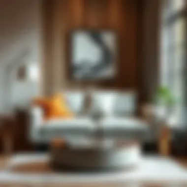 Cozy corner featuring a chic small sofa