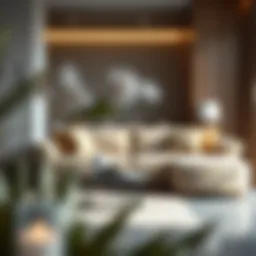 Elegant small sofa in a contemporary living space